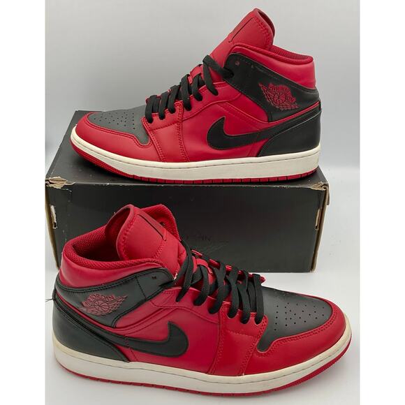 Nike Air Jordan 1 Mid “Reverse Bred” Black Gym Red 554724-660 Sz 9.5 #284 main image 5